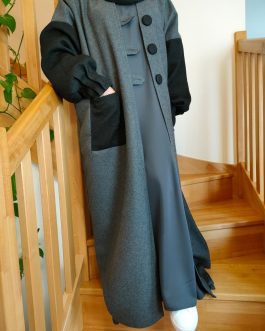 Manteau oversize bicolore