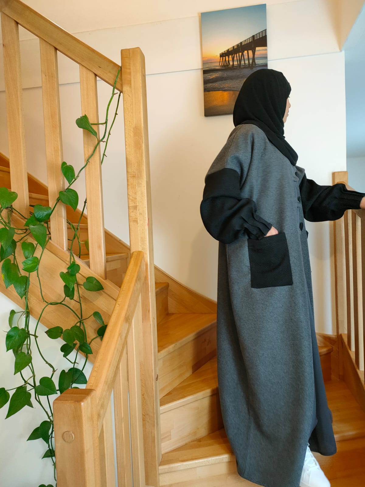 Manteau oversize bicolore – Image 4
