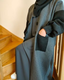 Manteau oversize bicolore